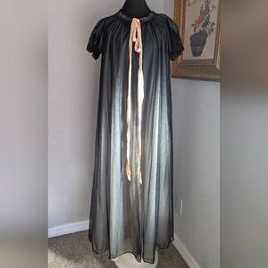 1950s/60s Eyeful By the Flaums Blush Pink And Black Duster